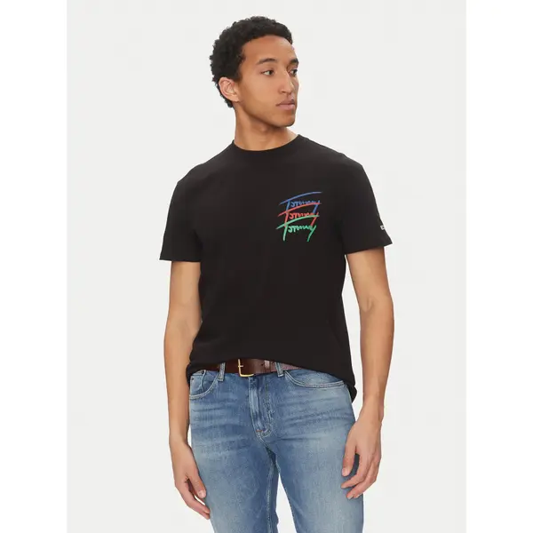 Tommy Jeans Tommy Jeans T-shirt Twisted Signature DM0DM20771 Crna Regular Fit