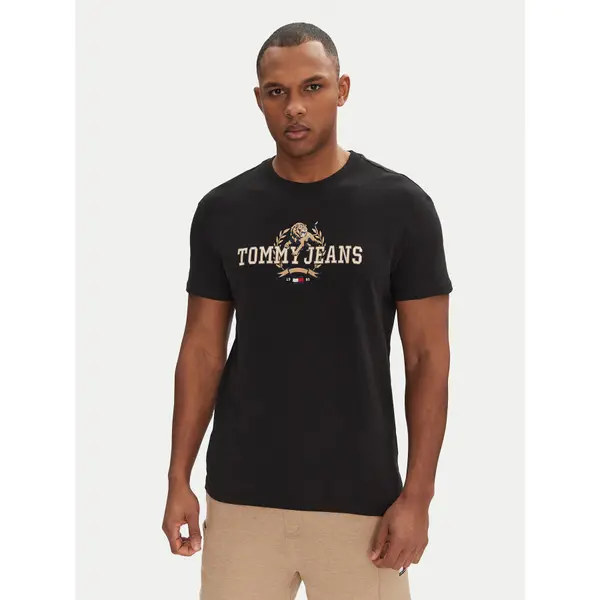 Tommy Jeans Tommy Jeans T-shirt Varsity DM0DM20818 Crna Regular Fit