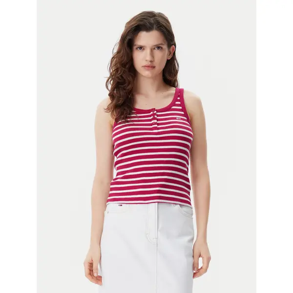 Tommy Jeans Tommy Jeans Top DW0DW19492 Crvena Slim Fit