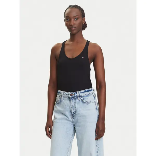 Tommy Jeans Tommy Jeans Top DW0DW20917 Crna Regular Fit
