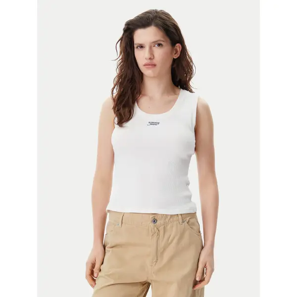 Tommy Jeans Tommy Jeans Top DW0DW21369 Bijela Slim Fit