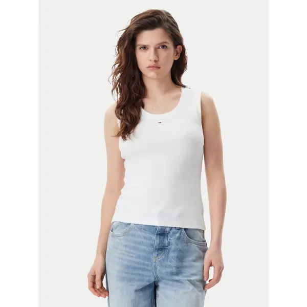 Tommy Jeans Tommy Jeans Top Essential DW0DW20673 Bijela Slim Fit