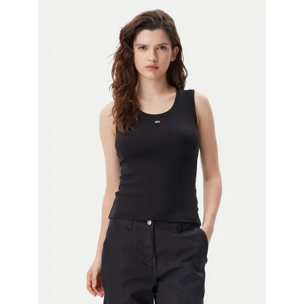 Tommy Jeans Tommy Jeans Top Essential DW0DW20673 Crna Slim Fit