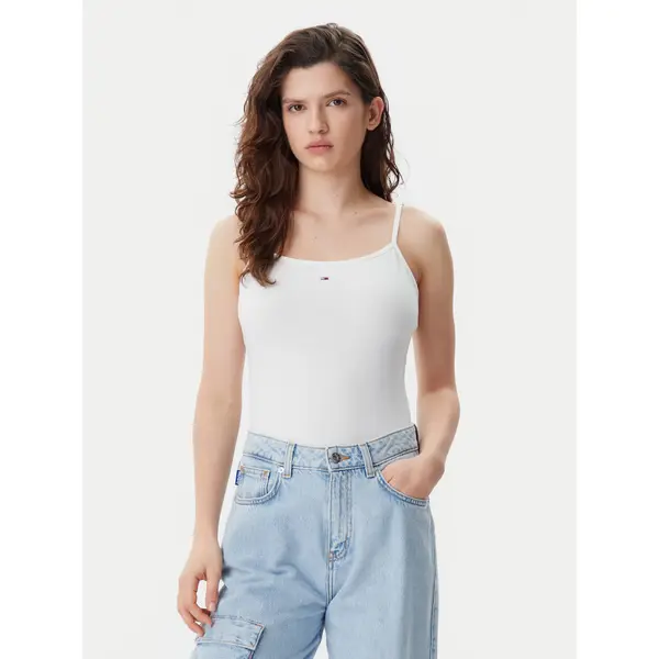 Tommy Jeans Tommy Jeans Top Essential DW0DW20675 Écru Slim Fit