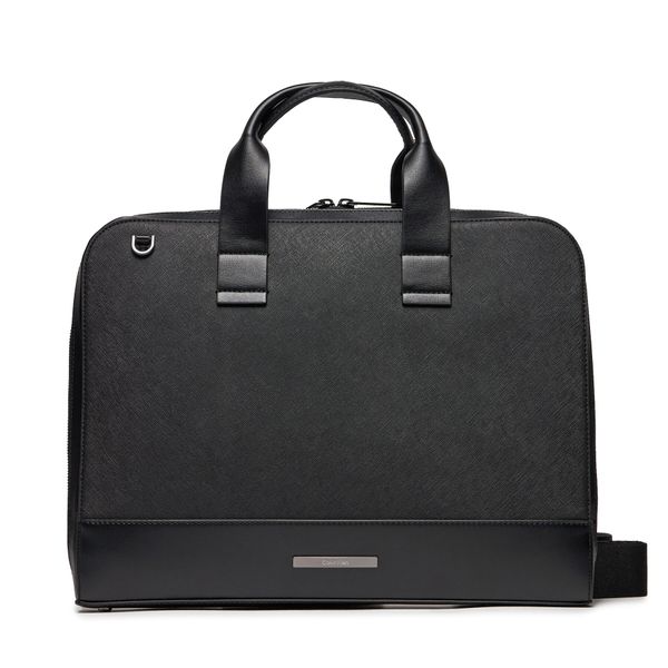 Calvin Klein Torba za laptop Calvin Klein Modern Bar Slim Laptop Bag K50K511590 Ck Black Saffiano BEH