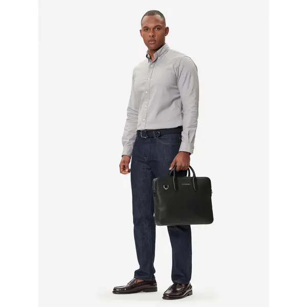 Tommy Hilfiger Torba za laptop Tommy Hilfiger Th Business Leather Computer Bag AM0AM13642 Crna