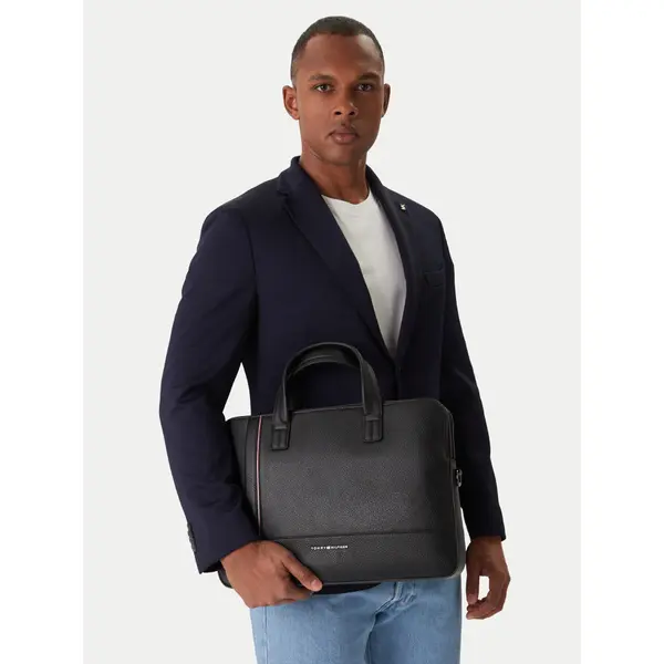 Tommy Hilfiger Torba za laptop Tommy Hilfiger Th Central Slim Computer Bag AM0AM13631 Crna