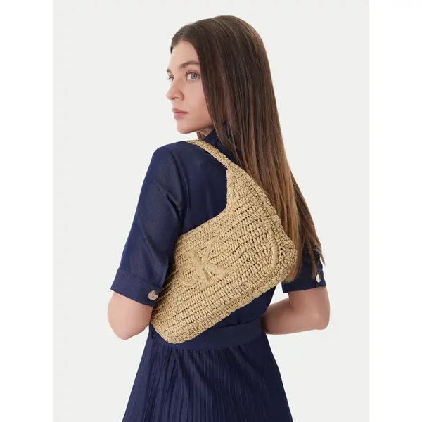 Calvin Klein Torbica Calvin Klein Bold Ck Raffia Sm Shoulder Bag LV04F3449G Smeđa