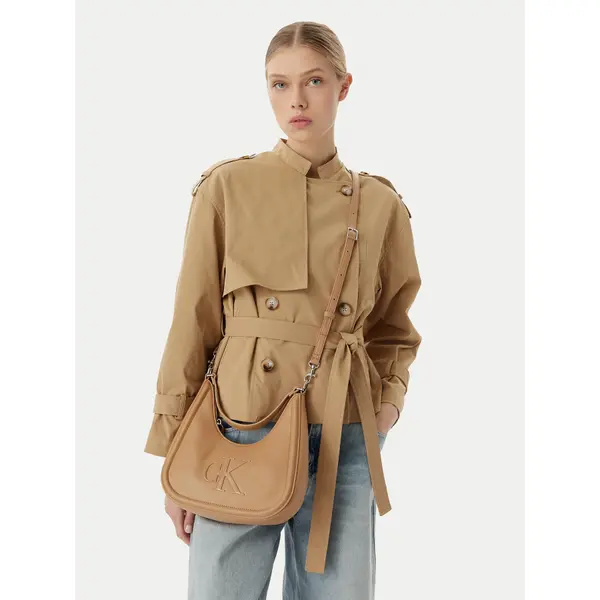 Calvin Klein Torbica Calvin Klein Bold Ck Small Crescent LV04F3561G Bež