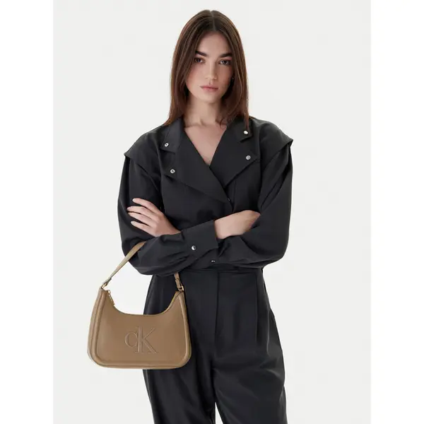 Calvin Klein Torbica Calvin Klein Bold Ck Small Shoulder Bag LV04F3230G Bež