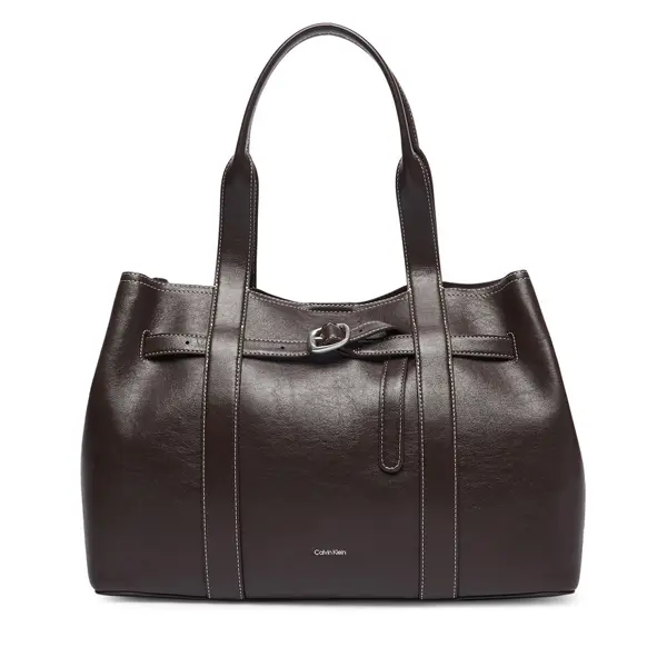 Calvin Klein Torbica Calvin Klein Buckle Medium Work Tote LV04F3549G Smeđa