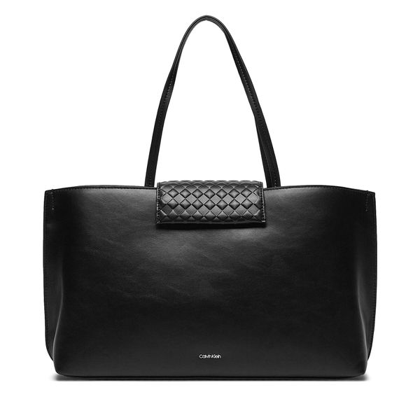Calvin Klein Torbica Calvin Klein Calvin Mini Quilt Medium Tote K60K611885 Ck Black BEH