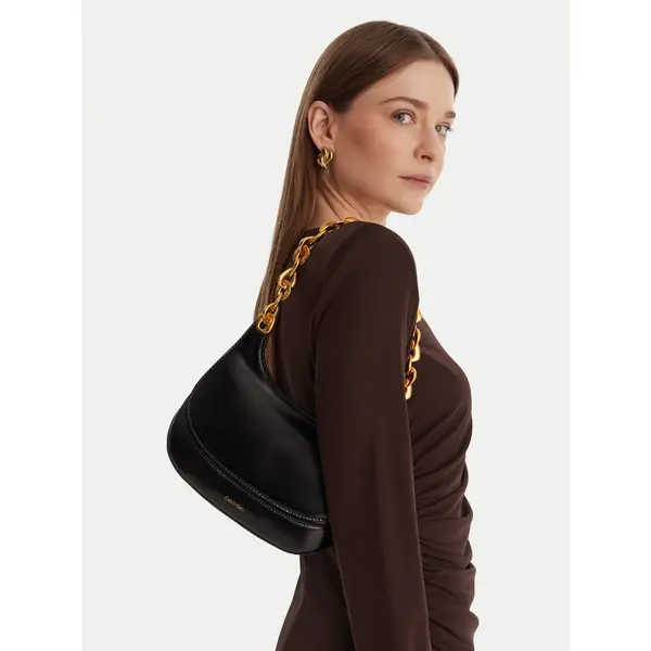Calvin Klein Torbica Calvin Klein Chain Shoulder Bag LV04F3403G Crna