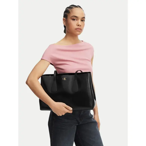 Calvin Klein Torbica Calvin Klein Ck Medium Work Tote LV04F3442G Crna