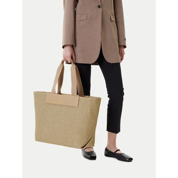 Calvin Klein Torbica Calvin Klein Ck Raffia Large Shopper K60K613025 Bež