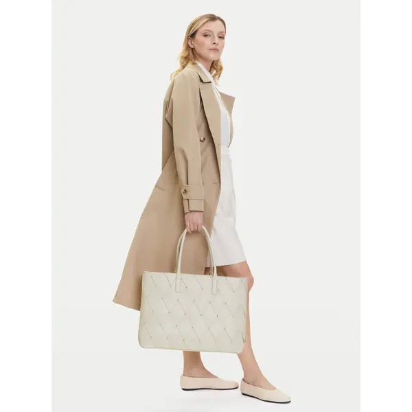 Calvin Klein Torbica Calvin Klein Ck Woven Medium Shopper K60K612994 Bijela