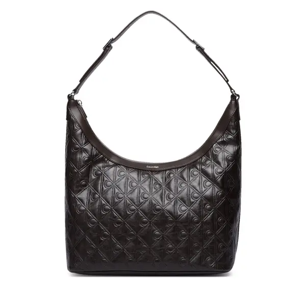 Calvin Klein Torbica Calvin Klein Emblem Aop Debossed Medium Shbag LV04F3875G Smeđa