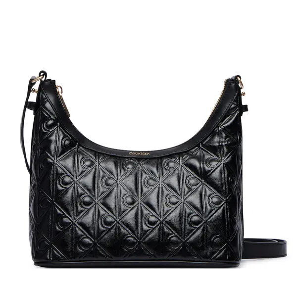Calvin Klein Torbica Calvin Klein Emblem Aop Debossed Shoulder Bag LV04F3874G Crna