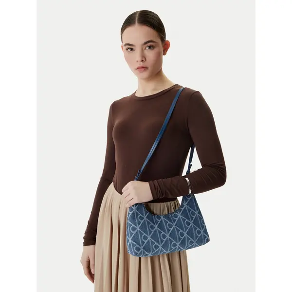 Calvin Klein Torbica Calvin Klein Emblem Aop Denim Shoulder Bag LV04F3431G Plava