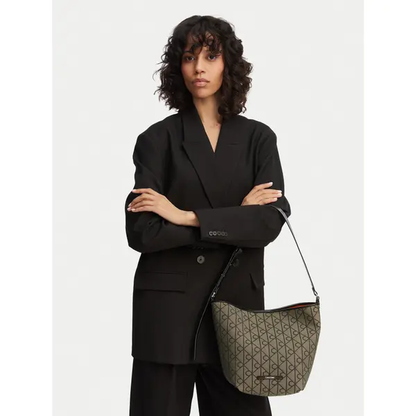 Calvin Klein Torbica Calvin Klein Emblem Aop Jacquard Tote W/Pouch LV04F3535G Kaki