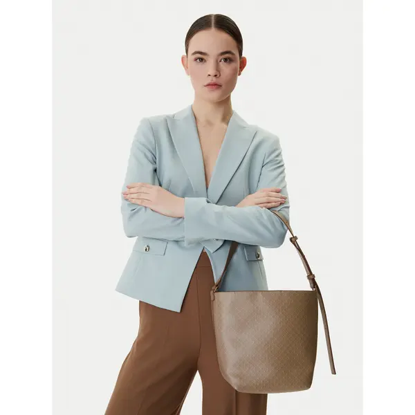 Calvin Klein Torbica Calvin Klein Emblem Aop Medium Bucket LV04F3365G Bež
