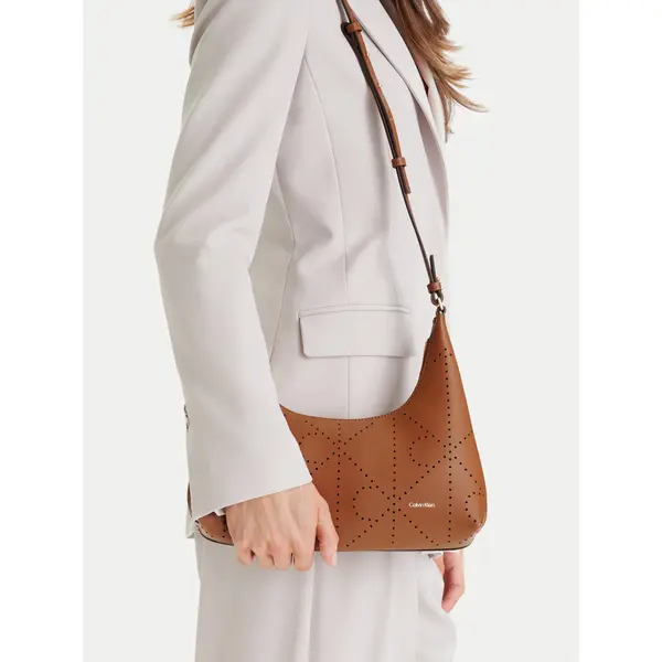 Calvin Klein Torbica Calvin Klein Emblem Aop Perfor Lthr Bag LV04F3367G Smeđa