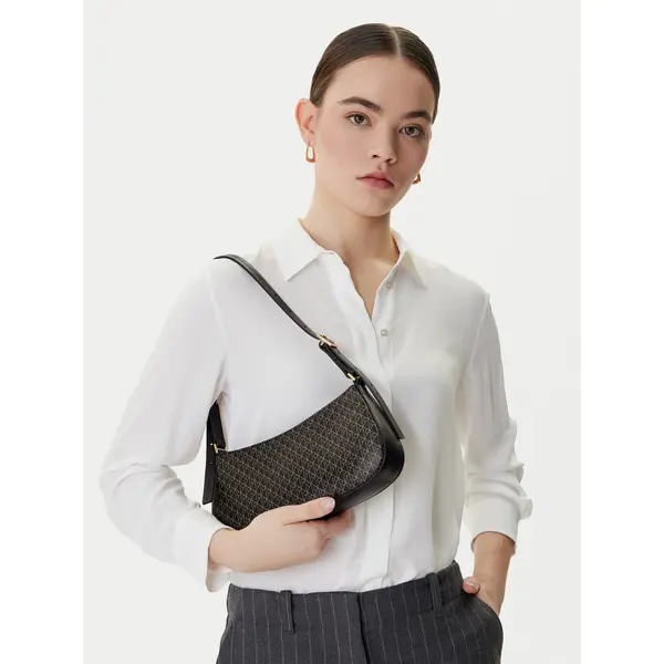 Calvin Klein Torbica Calvin Klein Emblem Aop Small Shoulder Bag LV04F3324G Crna