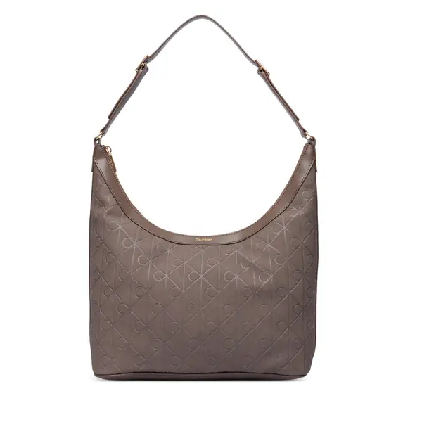 Calvin Klein Torbica Calvin Klein Emblem Aop Sueded M Shoulder Bag LV04F3881G Bež