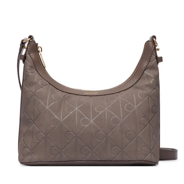 Calvin Klein Torbica Calvin Klein Emblem Aop Sueded Shoulder Bag LV04F3880G Bež