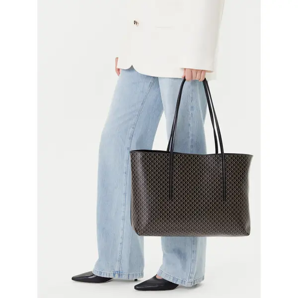 Calvin Klein Torbica Calvin Klein Emblem Aop Tote W/ Pouch LV04F3266G Crna