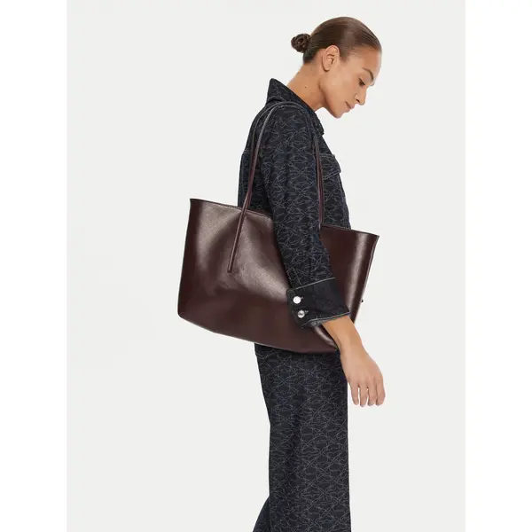 Calvin Klein Torbica Calvin Klein Emblem Aop Tote W/ Pouch LV04F3266G Tamnocrvena