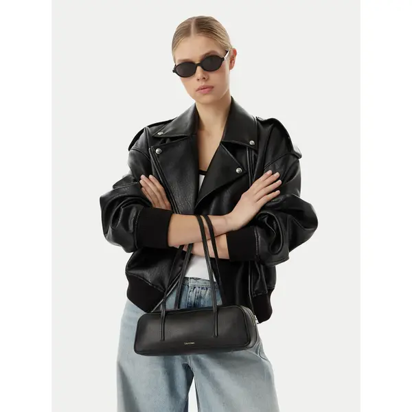 Calvin Klein Torbica Calvin Klein Foil Logo Bauletto LV04F3636G Crna