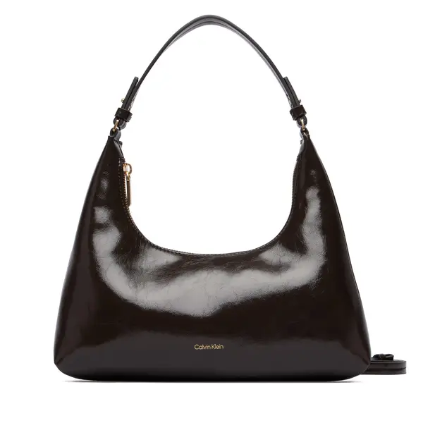 Calvin Klein Torbica Calvin Klein Foil Logo Glossy Conv Shoulder B LV04F3737G Smeđa