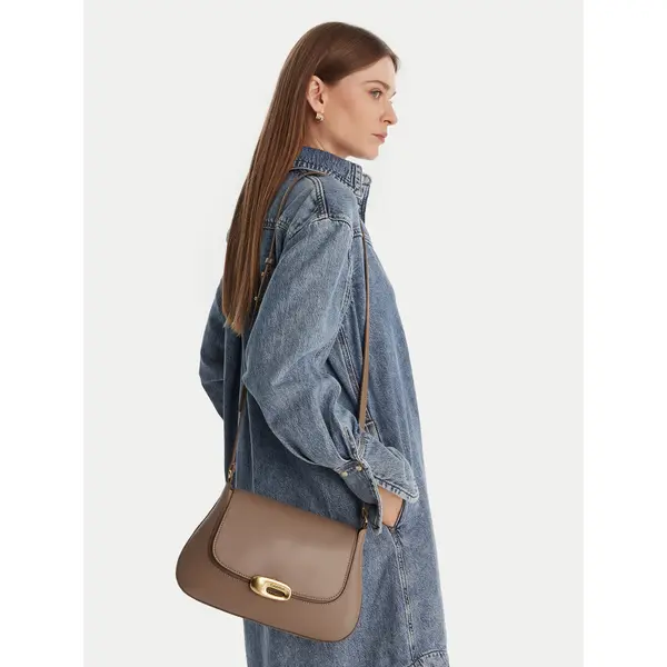 Calvin Klein Torbica Calvin Klein Hardware Flap Meidum Crossbody LV04F3401G Bež