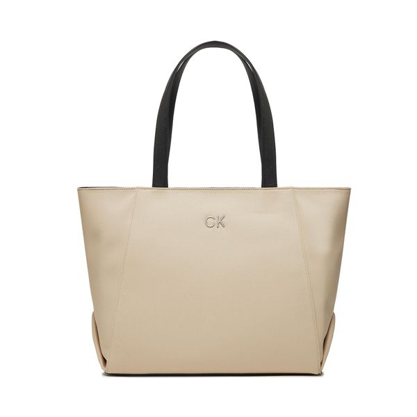 Calvin Klein Jeans Torbica Calvin Klein Jeans Re-Lock Seasonal Shopper_Canvas K60K611446 Dk Ecru PC4