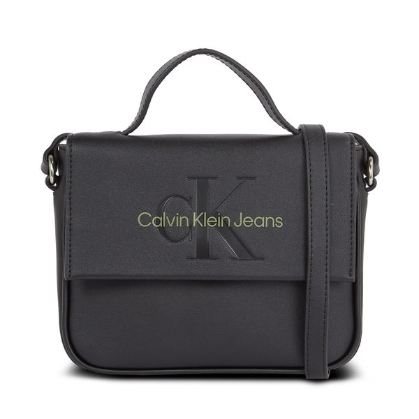 Calvin Klein Jeans Torbica Calvin Klein Jeans Sculpted Boxy Flap Cb20 Mono K60K610829 Black/Dark Juniper 0GX