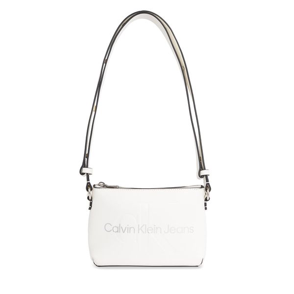 Calvin Klein Jeans Torbica Calvin Klein Jeans Sculpted Camera Pouch21 Mono K60K610681 White/Silver Logo 0LI