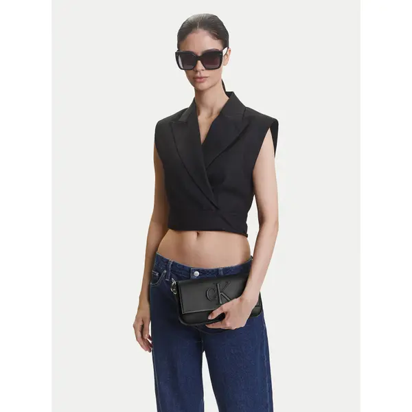 Calvin Klein Jeans Torbica Calvin Klein Jeans Sculpted Flap Shoulder Pouch LV04K3148G Crna