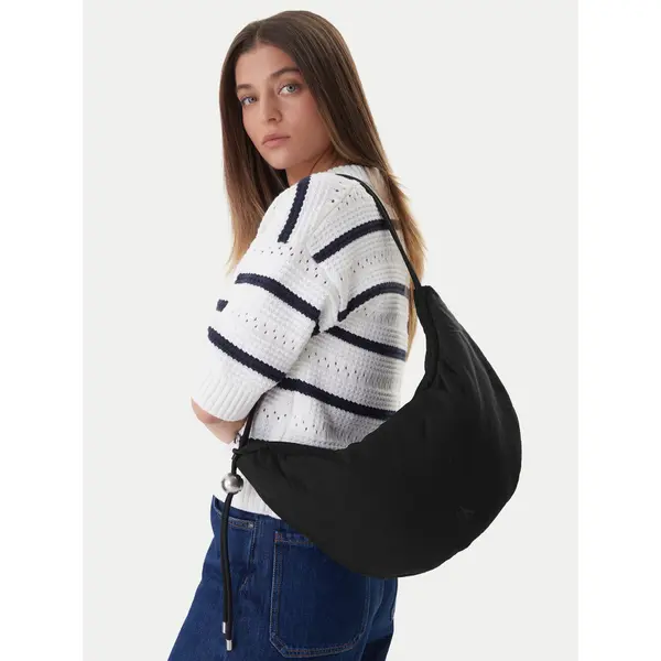 Calvin Klein Torbica Calvin Klein Nylon Cord Small Hobo Bag LV04F3382G Crna