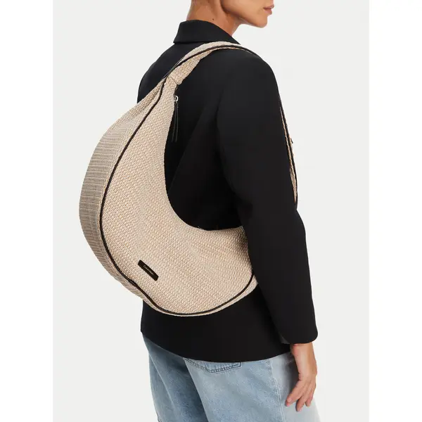 Calvin Klein Torbica Calvin Klein Pinched Raffia Large Shoulder Ba LV04F3060G Bež