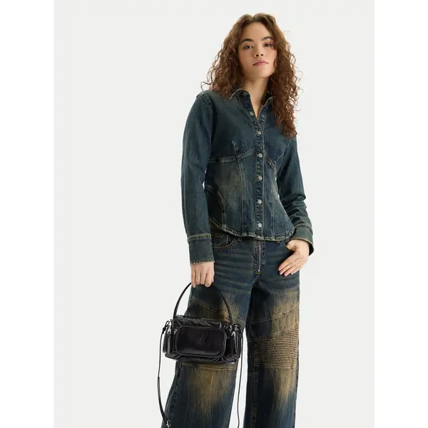 Calvin Klein Torbica Calvin Klein Pocket Shiny Nylon Small Bag LV04F3405G Crna