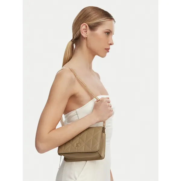 Calvin Klein Torbica Calvin Klein Quilted Mini Chain Bag LV04F3321G Bež