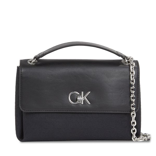 Calvin Klein Torbica Calvin Klein Re-Lock Conv Shoulder Bag_Jcq K60K611755 Black Jacquard Mono 0GK