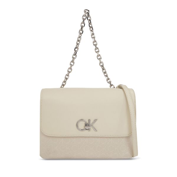 Calvin Klein Torbica Calvin Klein Re-Lock Double Gusett Bag_Jcq K60K611877 Dk Ecru Jacquard Mono PC4