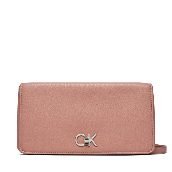 Calvin Klein Torbica Calvin Klein Re-Lock Double Gusette _Epi Mono K60K611347 Ash Rose Mono VB8