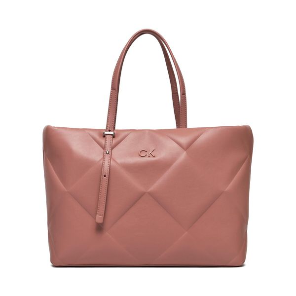 Calvin Klein Torbica Calvin Klein Re-Lock Quilt Tote Lg K60K611339 Ash Rose VB8