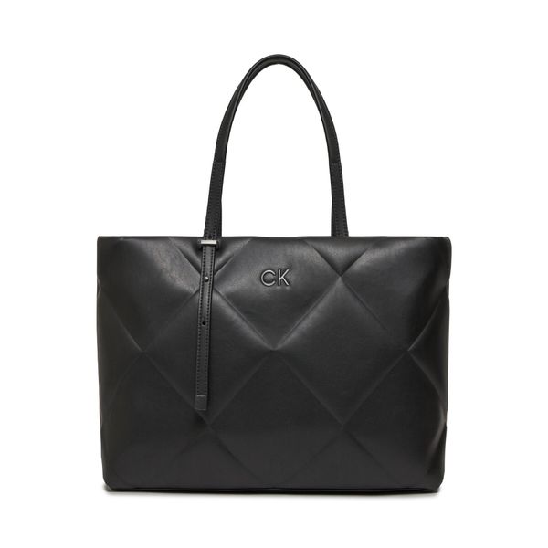 Calvin Klein Torbica Calvin Klein Re-Lock Quilt Tote Lg K60K611339 Ck Black BEH