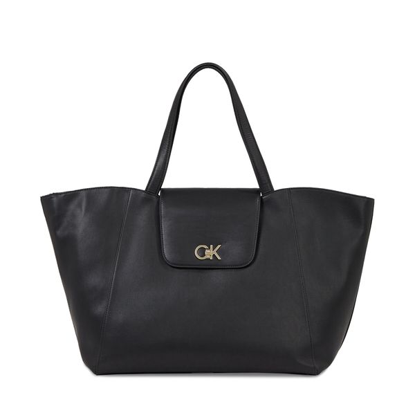 Calvin Klein Torbica Calvin Klein Re-Lock Shopper W/Flap K60K611052 Ck Black BAX