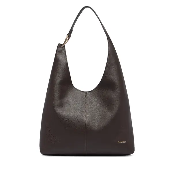 Calvin Klein Torbica Calvin Klein Slouchy Leather Md Shoulder Bag LV04F3543G Smeđa