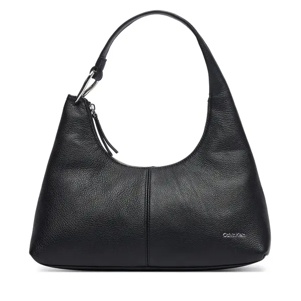 Calvin Klein Torbica Calvin Klein Slouchy Leather Shoulder Bag LV04F3657G Crna